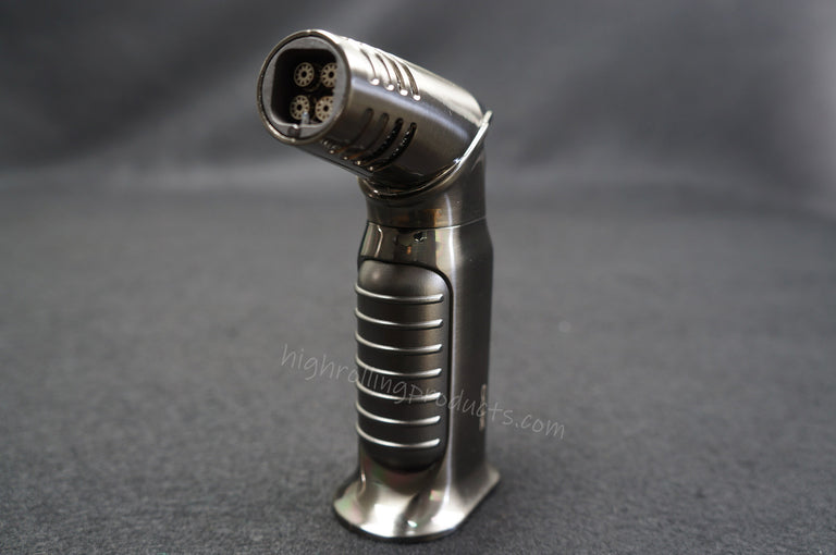 Zico ZD-54 Butane Refillable Adjustable Quad Flame Torch Lighter (Gunmetal Gray color)