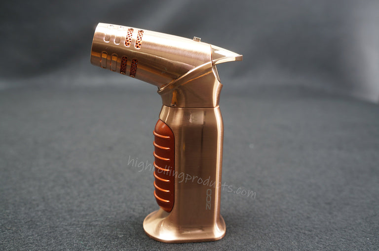 Zico ZD-54 Butane Refillable Adjustable Quad Flame Torch Lighter (Gold-Brown color)