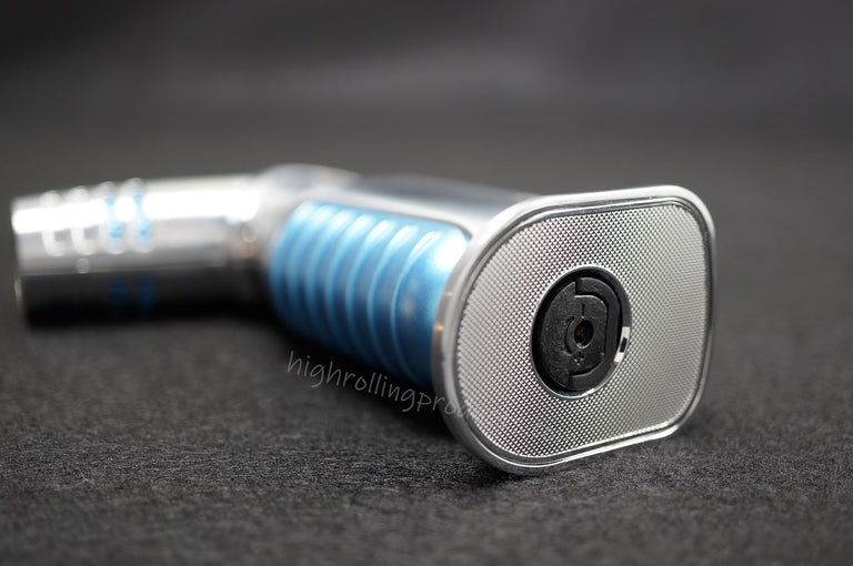 Zico ZD-54  Butane Refillable Adjustable Quad Flame Torch Lighter (Silver-Blue color)