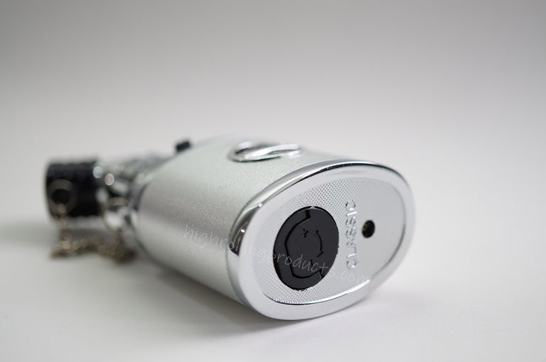 Zico MT-15 Butane Refillable Adjustable Single Flame Torch Lighter (Silver color)