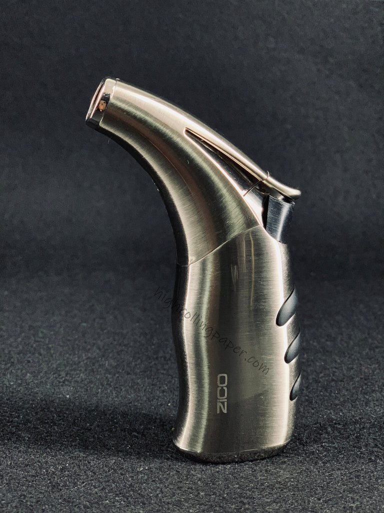 Zico MT-20 Butane Refillable Adjustable Single  Torch Flame Lighter (Silver color)
