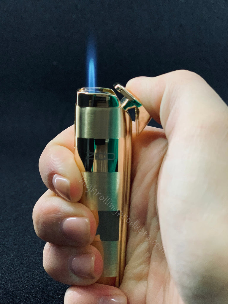 Zico ZD-19 Butane Refillable Adjustable Single Flame Torch Lighter (Gold color)