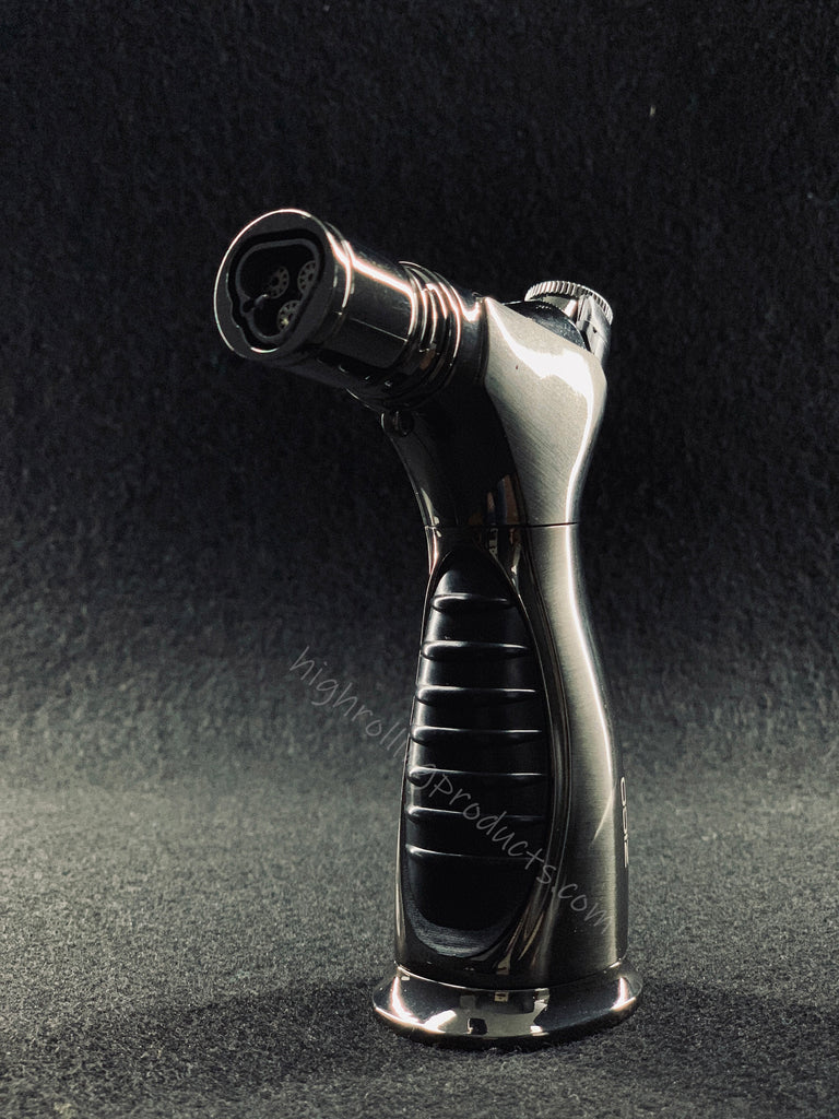 Zico MT-05 Butane Refillable Adjustable Triple Torch Lighter (Gunmetal Gray color)