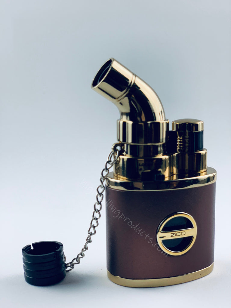 Zico MT-15 Butane Refillable Adjustable Single Flame Torch Lighter (Gold-Brown color)
